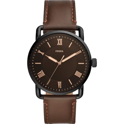 Afbeelding van Fossil FS5666 Horloge Copeland staal leder zwart bruin 42 mm