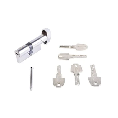 Afbeelding van Tesa Assa Abloy T85B3030N veiligheidscilinder T80, lange hendel, knop, 30 x mm, vernikkeld
