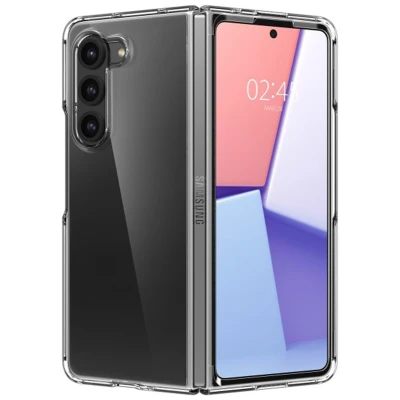 Afbeelding van Samsung Galaxy Z Fold 5 Hoesje Kunststof Spigen Backcover/Hardcase Transparant Telefoonhoesje Shockproof/Valbescherming