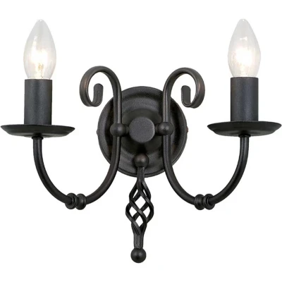 Afbeelding van Elstead Lighting LED Wandlamp Artisan 2X E14 Max 60W Black