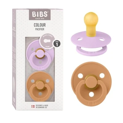 Afbeelding van BIBS® Fopspeen Colour Violet Sky/Pompoen 0 6 maanden, 2 stuks.