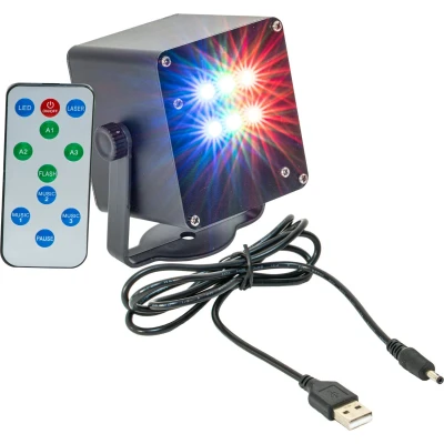 Afbeelding van Ibiza TINYLED RGB STROBE LED lichteffectdoos Stroboscopisch effect 6 x 1W Batterijgevoed Feestelijke sfeer lichteffect