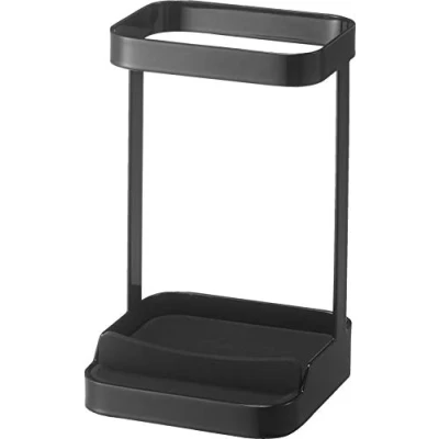 Afbeelding van Yamazaki Opbergrek Tower Krultang En Stijltanghouder Zwart 10,5x10,5x16,5cm