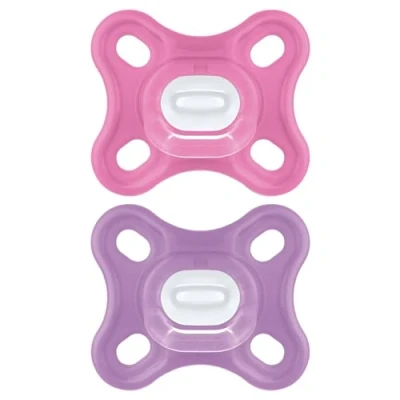 Afbeelding van MAM fopspeen Comfort S191 lichte van Skinsoft siliconen voor baby&#039;s 0 tot 2 maanden en tips in roze, stuks, met zelfsteriliserende doos