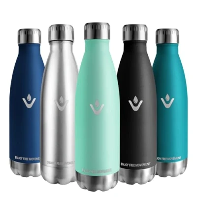 Afbeelding van Vikaster Thermosfles, 500 ml, BPA vrije drinkfles, lekvrije waterfles voor school, sport, fiets, camping, fitness, outdoor