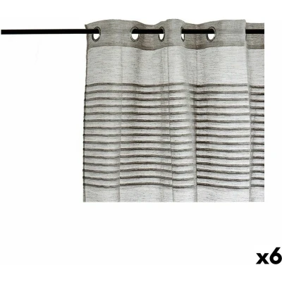 Afbeelding van Gordijn Strepen Donker grijs 6 Stuks (140 x 0,1 260 cm)