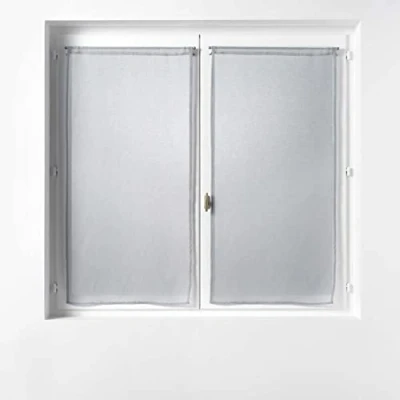 Afbeelding van Douceur d&#039;Intérieur, gordijn, 2 x 60 120 cm, Sandra Grey, zandkleurige voile