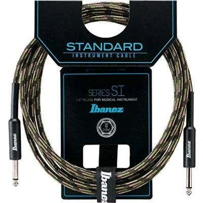 Afbeelding van Ibanez SI10 CGR 10ft 2 Rechte Plugs Standaard Geweven Instrument Kabel Camouflage Groen