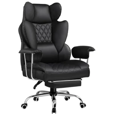 Afbeelding van GTPLAYER Ergonomische gamingstoel, verstelbare bureaustoel met voetensteun, rugleuning voor werk en spel (zwart)