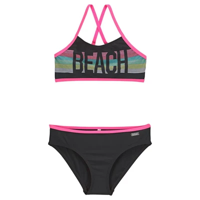 Afbeelding van Bench. Bustierbikini met pinkkleurige contrasterende paspels