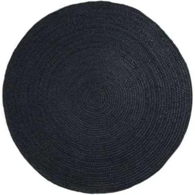 Afbeelding van Interieur05 Vloerkleed Jute Rond Zwart 150Ã ̃