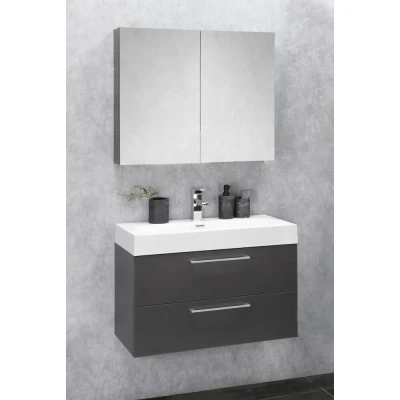 Afbeelding van Differnz Somero badmeubelset 80cm/spiegelkast antraciet