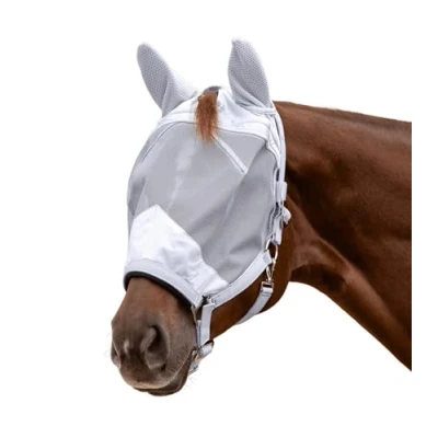 Afbeelding van Waldhausen Vliegenmasker Premium met houder, oorbescherming, zilver, PON