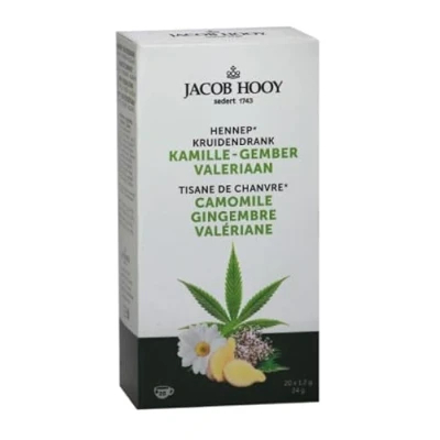 Afbeelding van Jacob Hooy Hennep Kamille Gember Valeriaan Thee, 20 stuks