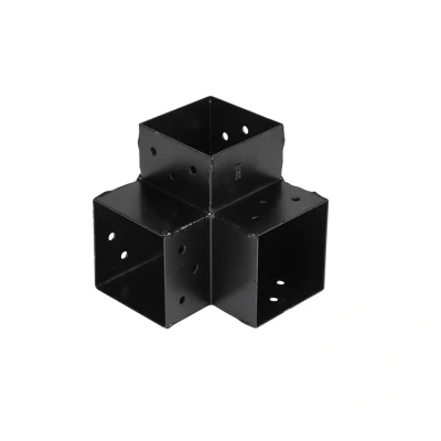 Afbeelding van Paalverbinder 3 weg hoekmodel 90 x mm zwart
