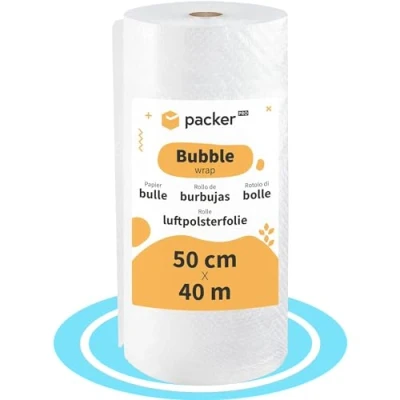Afbeelding van packer PRO Luchtkussenfolie, breedte 50 cm (A) en 40 m lengte (L). ideaal voor verhuizing, verpakking verzending