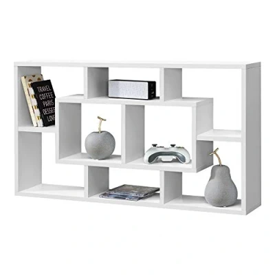 Afbeelding van Wandrek Saputit met 8 vakken 85x16x48 cm wit