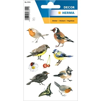 Afbeelding van 10x Herma Stickers Aquarel Vogels