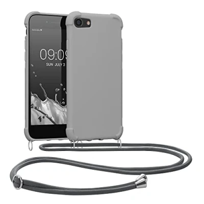 Afbeelding van kwmobile telefoonhoesjegeschikt voor Apple iPhone SE (2022) / (2020) 8 7 Hoesje van siliconen met telefoonkoord In taupe