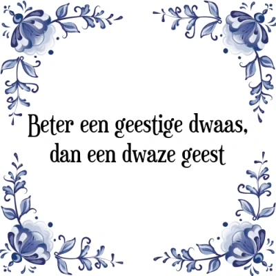 Afbeelding van Beter een geestige dwaas, dan dwaze geest Tegeltje + Spreuk
