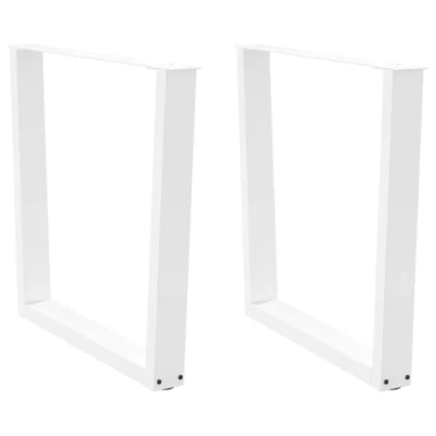 Afbeelding van vidaXL Eettafelpoten 2 st V vormig 80x(72 73,3) cm staal wit