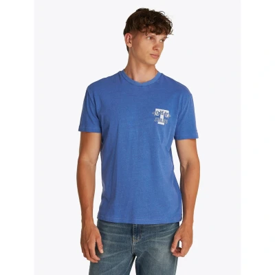 Afbeelding van Tommy Jeans Graphic TEE Tshirt print, Heren, Maat: 46, Tempo blue