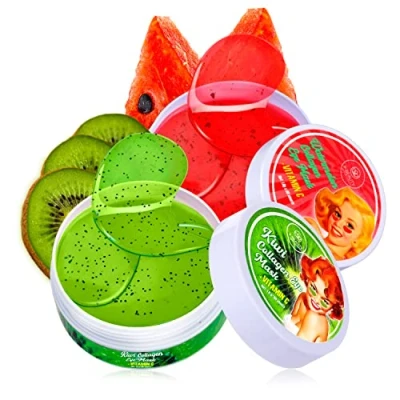 Afbeelding van P Beauty Oogmasker, met hyaluron oogmasker anti aging collageengel oogpads rimpel vochtinbrengend tegen kringen rond de ogen I 60 stuks watermeloen
