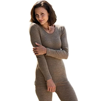 Afbeelding van Engel Natur Dames longsleeve wol/zijde walnoot maat 38 40