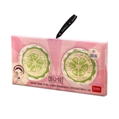 Afbeelding van Legami Chill Out, verfrissende en herbruikbare oogpads, 2 oogpads met rustgevende werking, cucumberthema, onmiddellijke verlichting na ongeveer tien minuten gebruik
