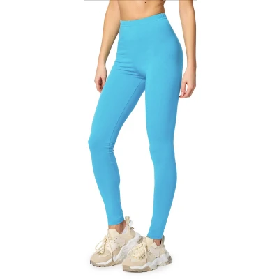 Afbeelding van Merry Style MS MS10 198 LE Dames Leggings Sport Vrijetijdsbroek Lang Katoen Sporbroek Yogabroek Turkoois XL