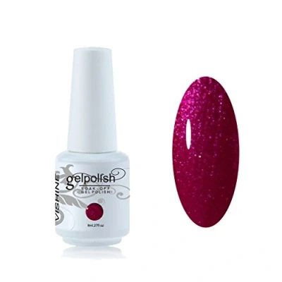 Afbeelding van Vishine Soak Off nagellak 8ml, semi permanent, UV, LED, gel, manicure, onderlak, donkerroze (1484)