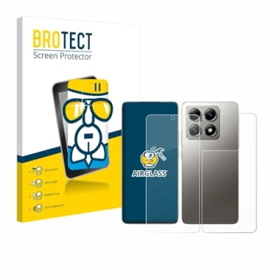 Afbeelding van BROTECT Screenprotector voor Xiaomi 14T Pro (Voor+Achter) Folie Beschermfolie Beschermglas transparant