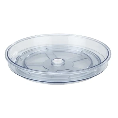 Afbeelding van Victoria Draaibaar dienblad, diameter 24 cm, voor keuken, eettafel of koelkast, van kunststof, transparant