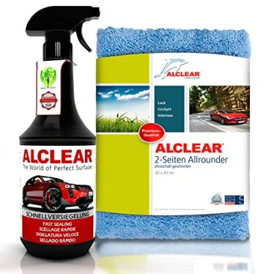 Afbeelding van Alclear 71100SV Autolak coating, inclusief microvezeldoek, polijstdoek voor revisie/onderhoud auto, motor, fiets, zorgt een diepe glans, 1 liter