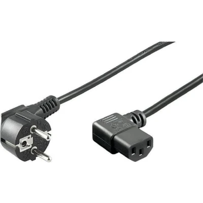 Afbeelding van Easyfiks Netvoedingskabel Voedingskabel C13 haaks, 230V, Zwart 1.5 Meter, 3x1.00mm2