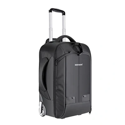 Afbeelding van Neewer 2 in 1 rolkoffer, rugzak, trolli met dubbele stang, anti schok, afneembaar gevoerd vak voor SLR/DSLR camera&#039;s, statief, lens en andere accessoires (zwart/groen)