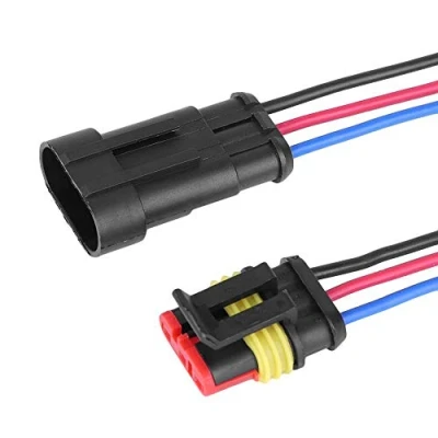 Afbeelding van New 5 Kits 3/4/5/6 Pin Way Waterproof 3 Line 3P Car Auto Wire Electrical Connector Plug With AWG Marine