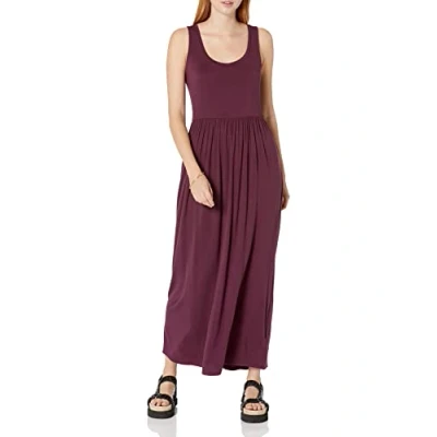 Afbeelding van Amazon Essentials Maxi jurk met taille voor dames (verkrijgbaar in grote maten), bordeaux, XXL