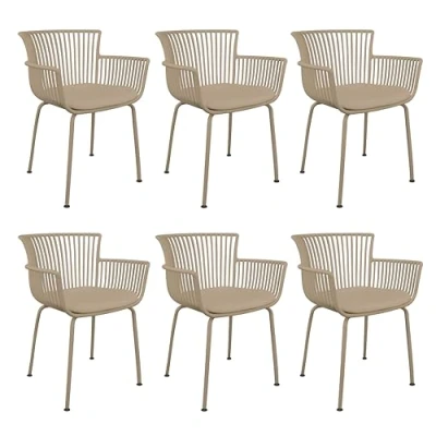 Afbeelding van Set van 6 Kick tuinstoel Otis Beige