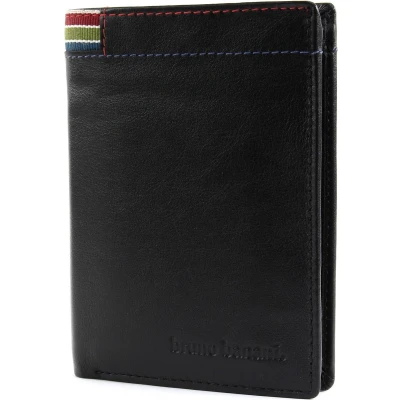 Afbeelding van bruno banani Leren Portemonnee Wallet Black Zwart