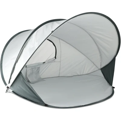 Afbeelding van DERYAN Strandtent XXL pop up 155x133x95 cm zilverkleurig