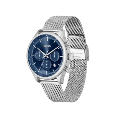 Afbeelding van BOSS Gregor Chronograaf, Heren, Maat: One Size, Silver/blue