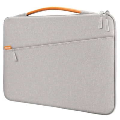 Afbeelding van JETech Laptop Sleeve Hoes voor 13,3 Inch MacBook Air/Pro, 14 Pro 2021 M1, 13 13,6 Notebook, Case Bag Waterdichte Beschermhoes met Handgreep (Lichtgrijs)