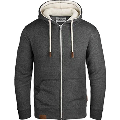 Afbeelding van Grin&amp;Bear GEC490 Hoody voor heren, met fleecevoering, antraciet, L