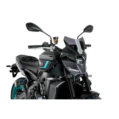 Afbeelding van Puig 22077S nieuwe generatie sportvoorruit of Yamaha MT 09 2024 en SP aerodynamisch ontwerp sportieve stijl, grafische weergave
