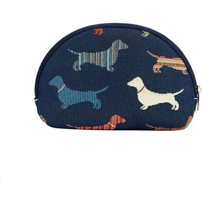 Afbeelding van Signare Make up tas Gobelinstof Dachshund Teckel Hond Honden