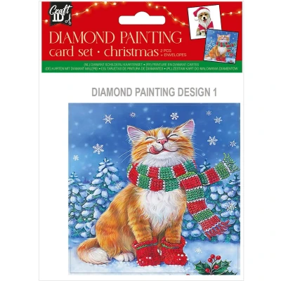 Afbeelding van Grafix Maak je eigen Kerst Kaarten Diamond Painting, 2st.