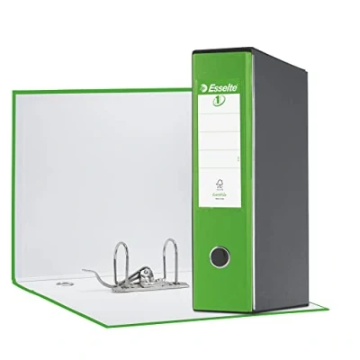 Afbeelding van Esselte Eurofile map met hefboommechanisme en hoes, protocol formaat, karton kunststof coating, Dorso 8 cm Verde Vivida
