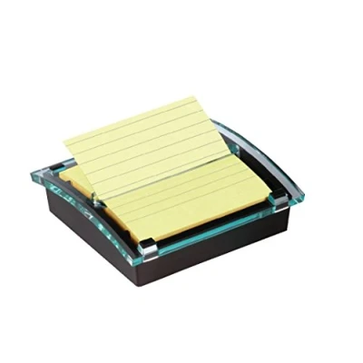 Afbeelding van Post it Super Stcicky Z notes Dispenser Millenium Zwart, Met 1 Blok Ft 101 X Mm Gelijnd Geel