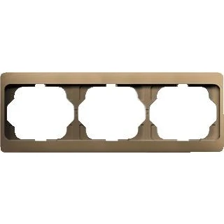 Afbeelding van Abb busch jaeger alpha afdekraam voor inbouwschakelaar 3 voudig horizontaal brons geschikt wandgootinstallaties met 80mm afdekking 2cka001754a438